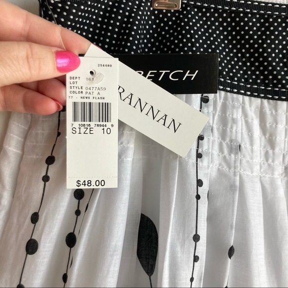 Brannan White with black and green floral accents Skirt, Sz - 10 - Picture 9 of 13